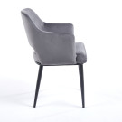 Chaise MAGGI Velours - Gris - Lot de 4 - Madrid Mobiliario