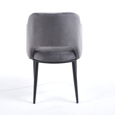 Chaise MAGGI Velours - Gris - Lot de 4 - Madrid Mobiliario