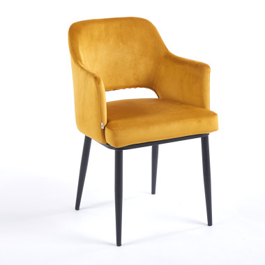 Chaise MAGGI Velours - Moutarde - Lot de 4 - Madrid Mobiliario