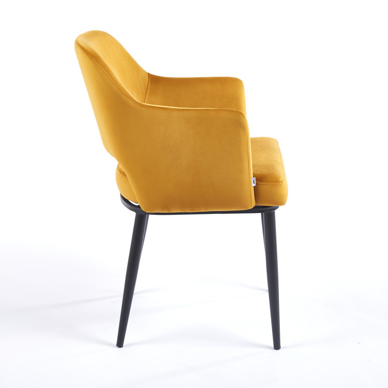 Chaise MAGGI Velours - Moutarde - Lot de 4 - Madrid Mobiliario