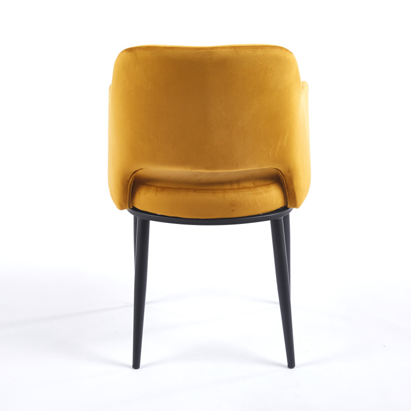 Chaise MAGGI Velours - Moutarde - Lot de 4 - Madrid Mobiliario