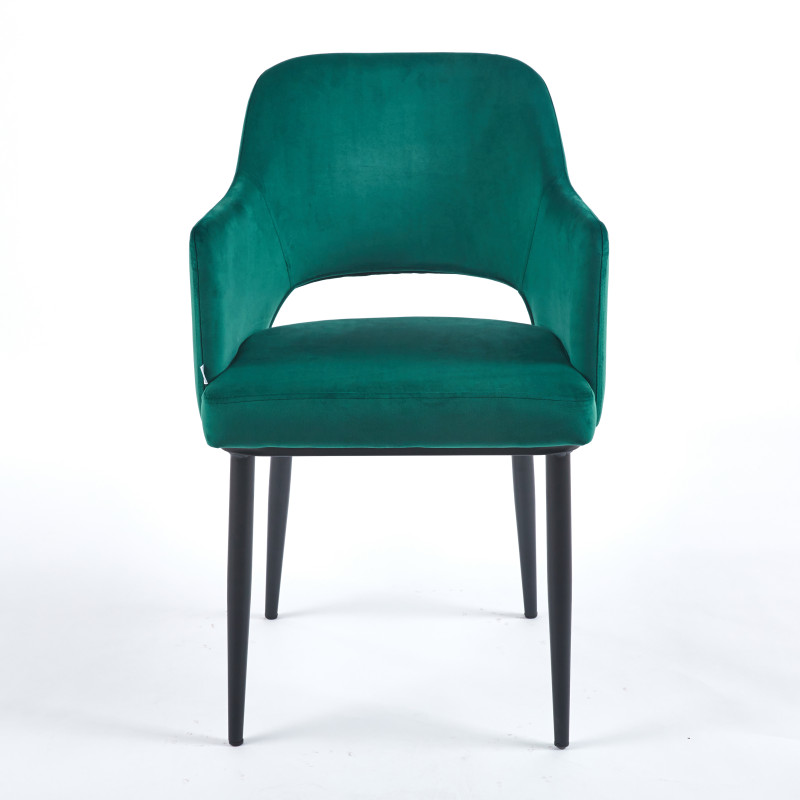 Chaise MAGGI Velours - Vert - Madrid Mobiliario
