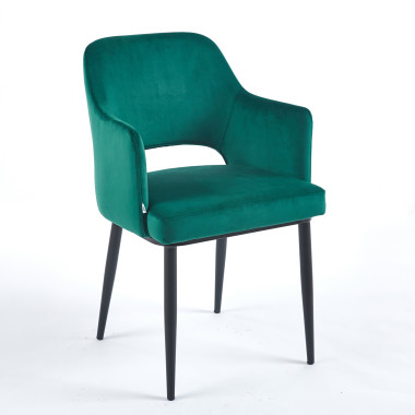 Chaise MAGGI Velours - Vert - Madrid Mobiliario