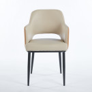 Chaise MAGGI Simili-cuir - Beige-Café - Madrid Mobiliario