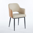 Chaise MAGGI Simili-cuir - Beige-Café - Madrid Mobiliario