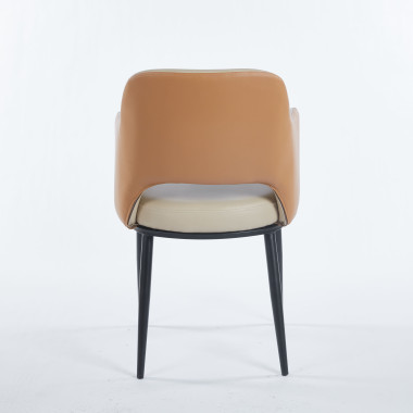 Chaise MAGGI Simili-cuir - Beige-Café - Madrid Mobiliario