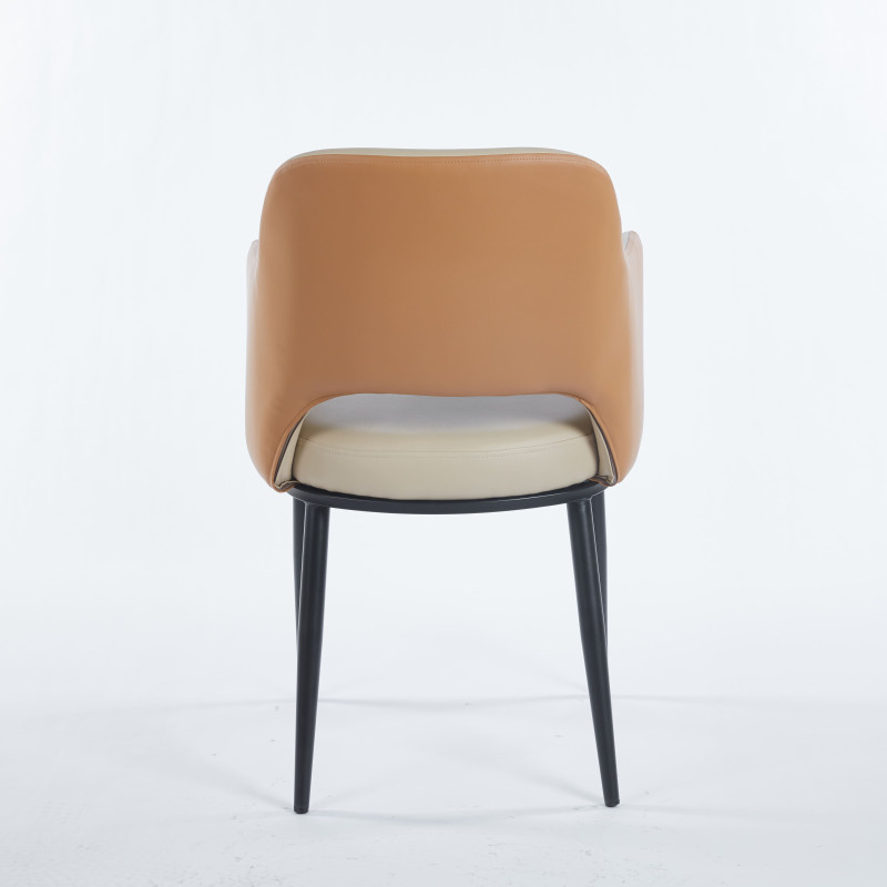 Chaise MAGGI Simili-cuir - Beige-Café - Madrid Mobiliario