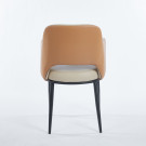 Chaise MAGGI Simili-cuir - Beige-Café - Madrid Mobiliario
