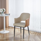 Chaise MAGGI Simili-cuir - Beige-Café - Madrid Mobiliario