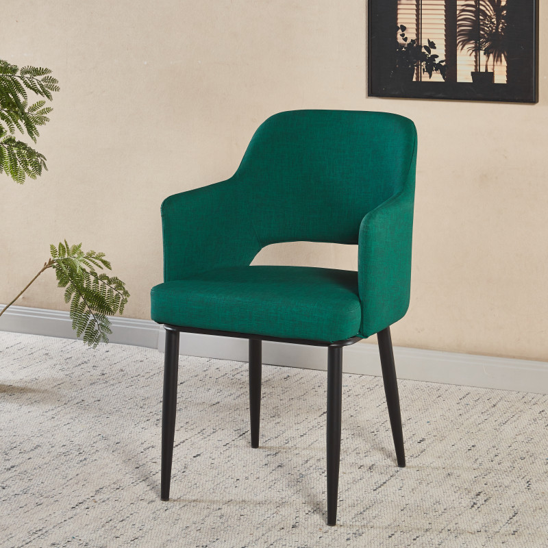 Chaise MAGGI Polipiel Textil - Vert - Lot de 4 - Madrid Mobiliario