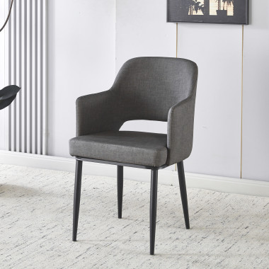Chaise MAGGI Polipiel Textil - Gris - Madrid Mobiliario