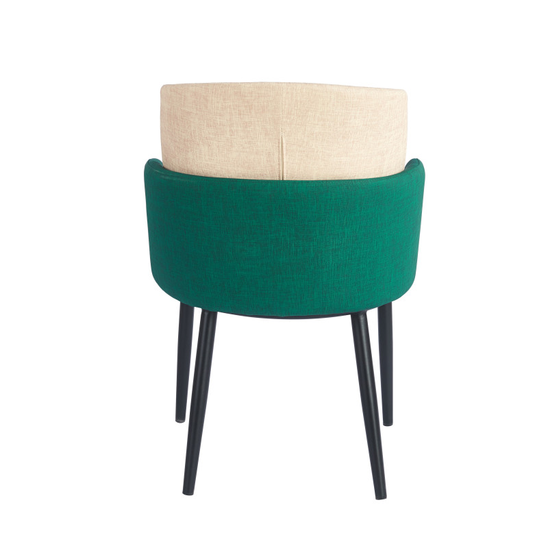 Chaise MAXIN Polipiel Textil - Beige-Vert - Madrid Mobiliario