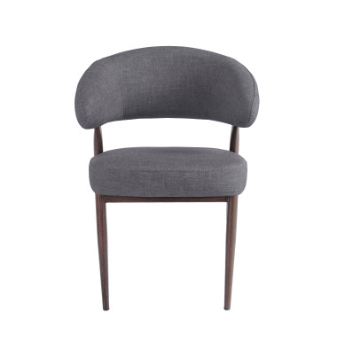 Chaise EMMA Polipiel Textil - Gris - Lot de 4 - Madrid Mobiliario