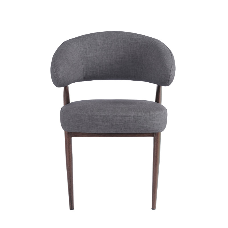 Chaise EMMA Polipiel Textil - Gris - Lot de 4 - Madrid Mobiliario
