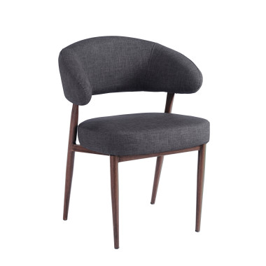 Chaise EMMA Polipiel Textil - Gris - Lot de 4 - Madrid Mobiliario