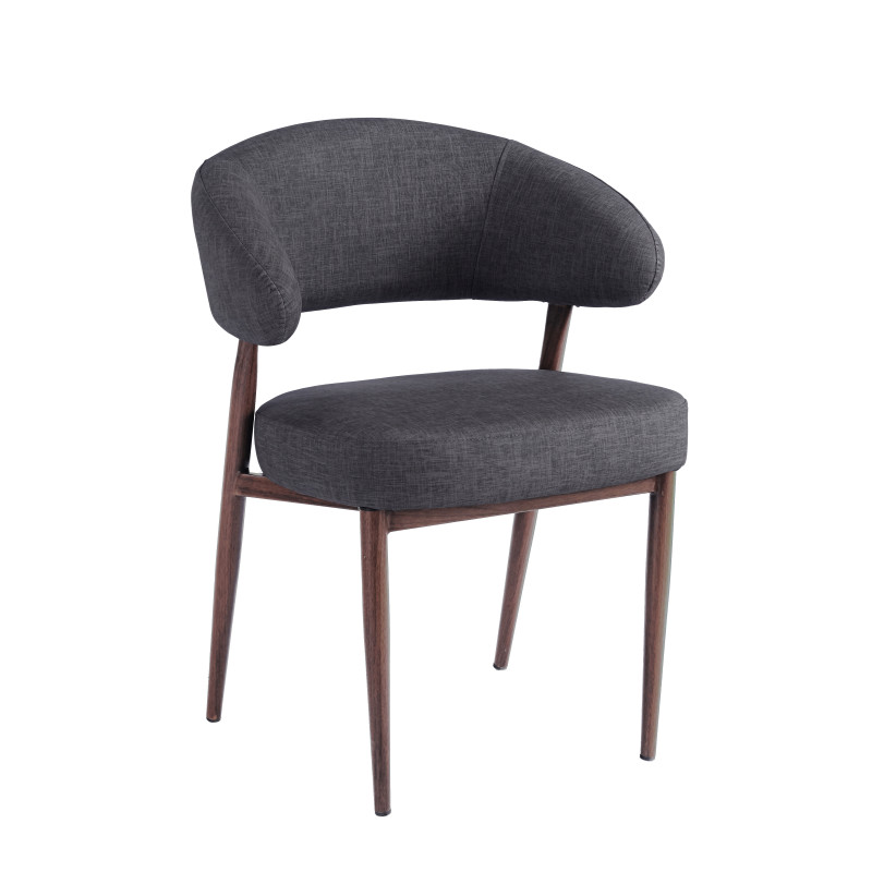 Chaise EMMA Polipiel Textil - Gris - Lot de 4 - Madrid Mobiliario