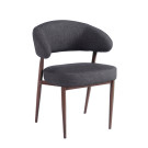 Chaise EMMA Polipiel Textil - Gris - Lot de 4 - Madrid Mobiliario