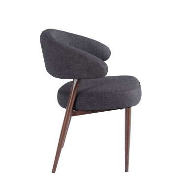 Chaise EMMA Polipiel Textil - Gris - Lot de 4 - Madrid Mobiliario