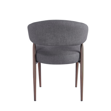 Chaise EMMA Polipiel Textil - Gris - Lot de 4 - Madrid Mobiliario