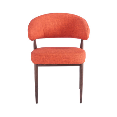 Chaise EMMA Polipiel Textil - Terracotta - Lot de 4 - Madrid Mobiliario
