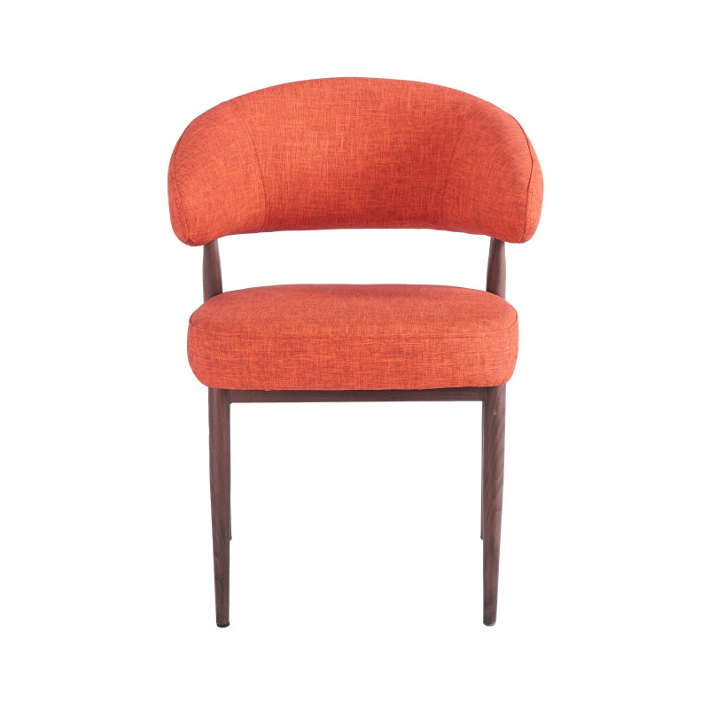 Chaise EMMA Polipiel Textil - Terracotta - Lot de 4 - Madrid Mobiliario