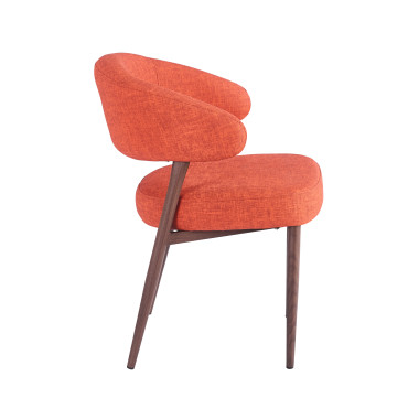 Chaise EMMA Polipiel Textil - Terracotta - Lot de 4 - Madrid Mobiliario