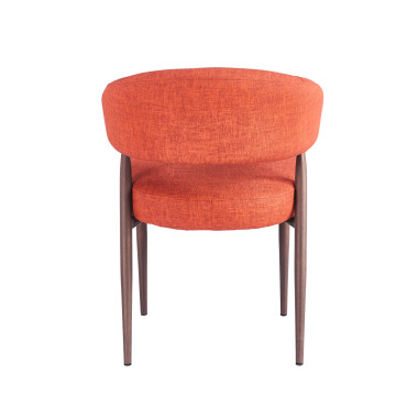 Chaise EMMA Polipiel Textil - Terracotta - Lot de 4 - Madrid Mobiliario