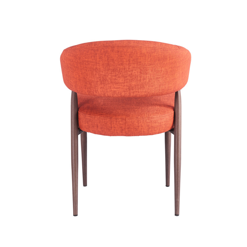 Chaise EMMA Polipiel Textil - Terracotta - Lot de 4 - Madrid Mobiliario