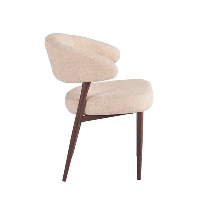 Chaise EMMA Polipiel Textil - Beige - Lot de 4 - Madrid Mobiliario