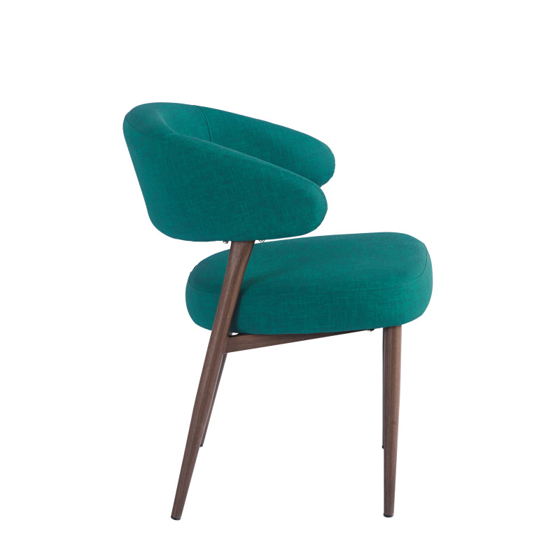 Chaise EMMA Polipiel Textil - Vert - Lot de 4 - Madrid Mobiliario