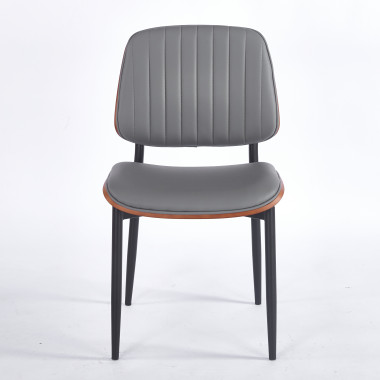 Chaise LYON - Gris - Lot de 4 - Madrid Mobiliario