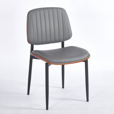 Chaise LYON - Gris - Lot de 4 - Madrid Mobiliario