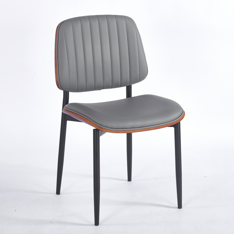 Chaise LYON - Gris - Lot de 4 - Madrid Mobiliario