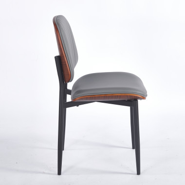 Chaise LYON - Gris - Lot de 4 - Madrid Mobiliario