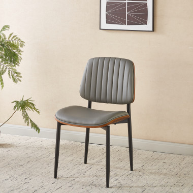 Chaise LYON - Gris - Lot de 4 - Madrid Mobiliario