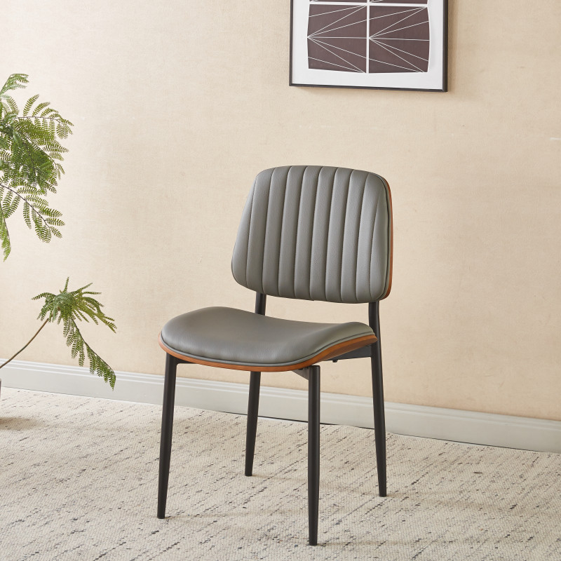 Chaise LYON - Gris - Lot de 4 - Madrid Mobiliario