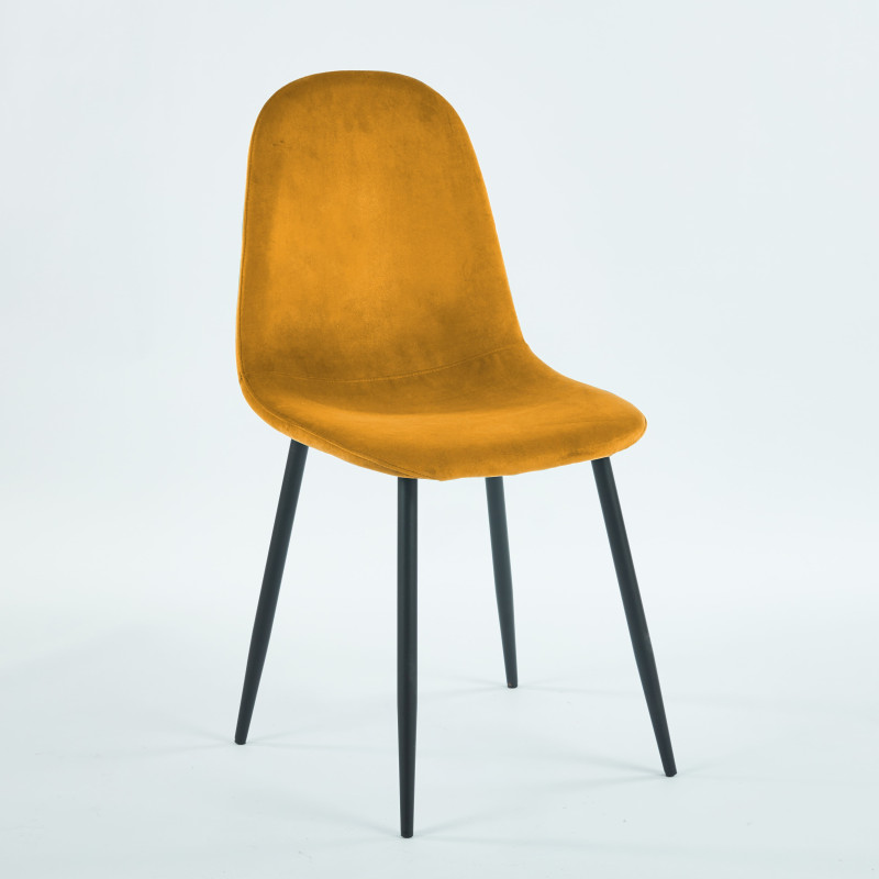 Chaise SIMP Velours - Moutarde - Madrid Mobiliario