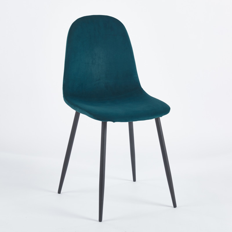 Chaise SIMP Velours - Bleu Marine - Lot de 4 - Madrid Mobiliario