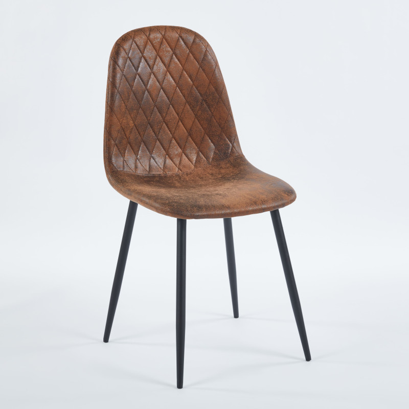 Chaise SIMP Simili-cuir - Café Vintage - Lot de 4 - Madrid Mobiliario