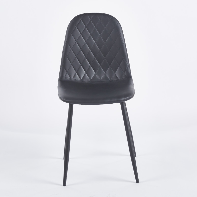 Chaise SIMP Simili-cuir - Noir - Lot de 4 - Madrid Mobiliario