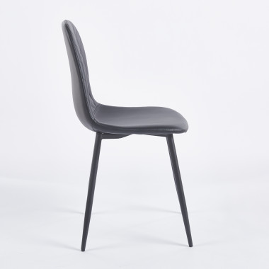 Chaise SIMP Simili-cuir - Noir - Lot de 4 - Madrid Mobiliario