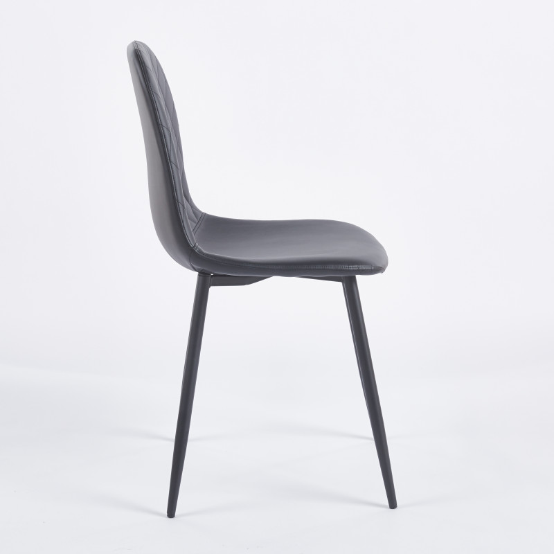 Chaise SIMP Simili-cuir - Noir - Lot de 4 - Madrid Mobiliario