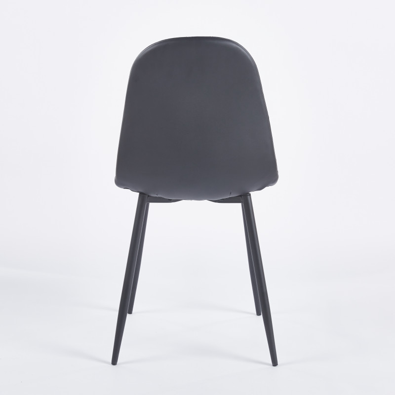 Chaise SIMP Simili-cuir - Noir - Lot de 4 - Madrid Mobiliario