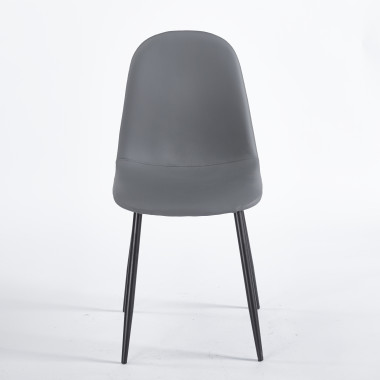 Chaise SIMP Polipiel - Gris - Lot de 4 - Madrid Mobiliario