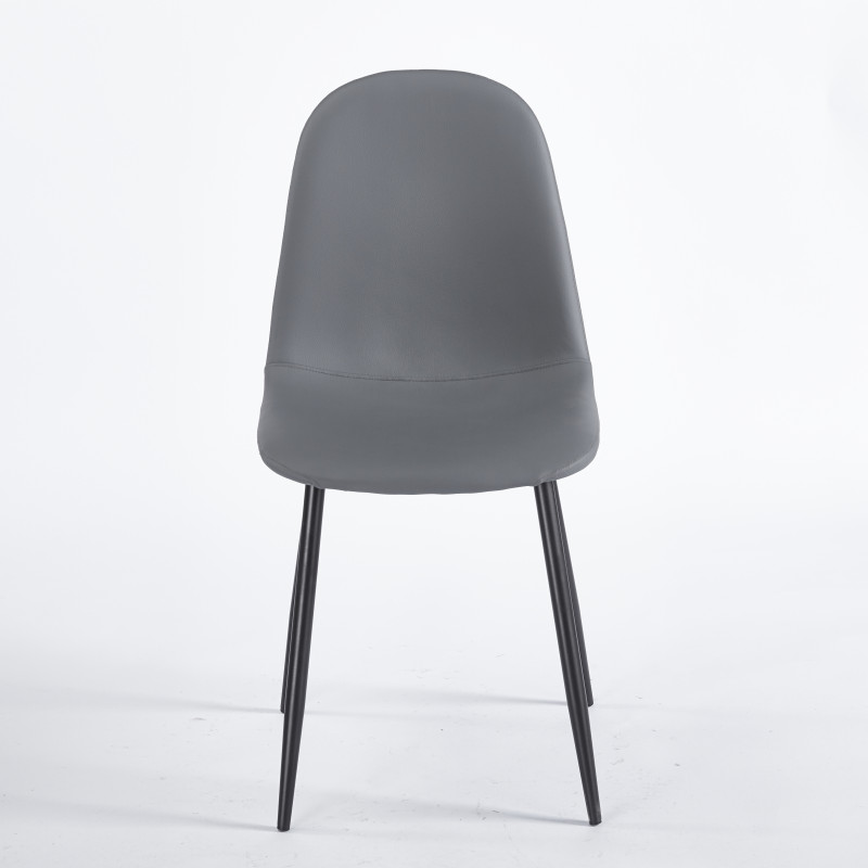 Chaise SIMP Polipiel - Gris - Lot de 4 - Madrid Mobiliario