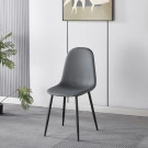 Chaise SIMP Polipiel - Gris - Lot de 4 - Madrid Mobiliario