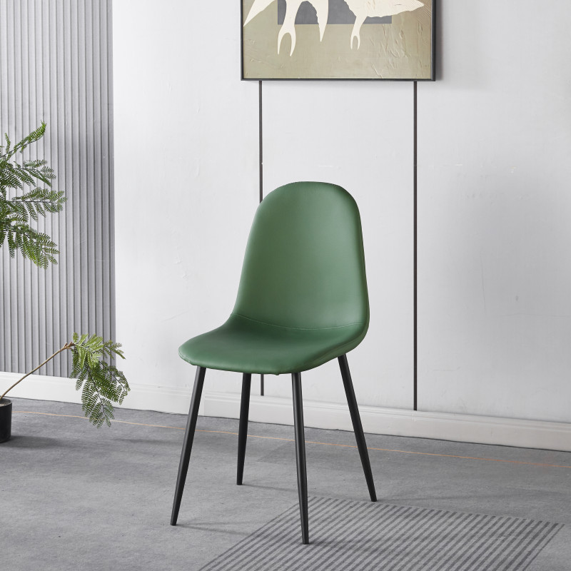 Chaise SIMP Polipiel - Vert - Lot de 4 - Madrid Mobiliario