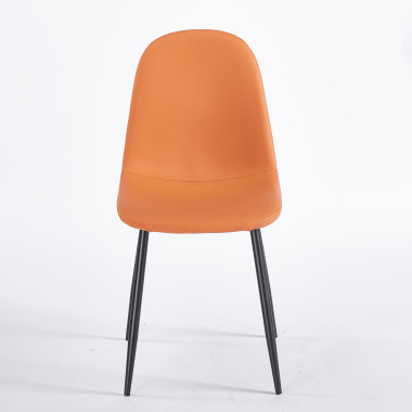 Chaise SIMP Polipiel - Orange - Lot de 4 - Madrid Mobiliario