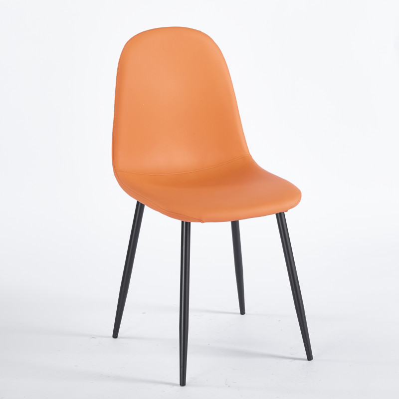 Chaise SIMP Polipiel - Orange - Lot de 4 - Madrid Mobiliario