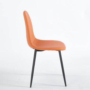 Chaise SIMP Polipiel - Orange - Lot de 4 - Madrid Mobiliario